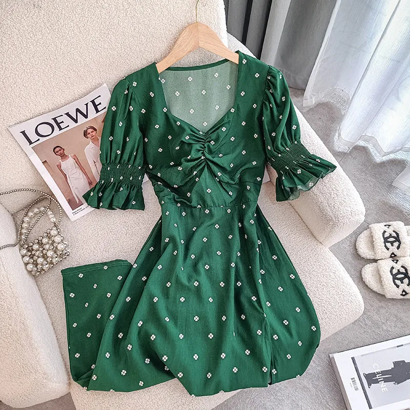 Texture Rich Travel Essential French Slimming Kikyou Dress Women