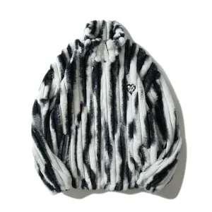 Men'S Casual Simple Tie-Dye Lamb Plush Jacket Sport Fit All Season Compatibility