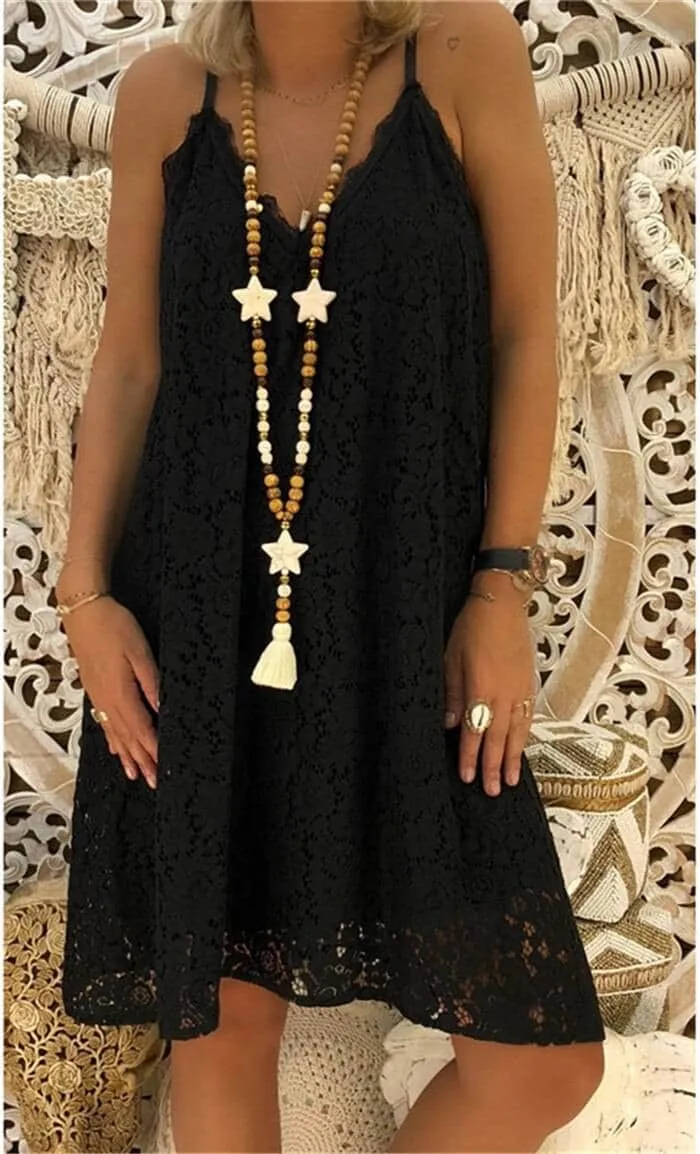 Cool Fabric Women's Summer Loose Laced Dress