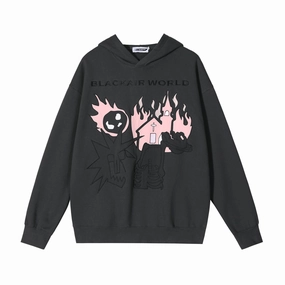 Funny Flame Skull Fleece Hoodie Layered Fit Errand Ready