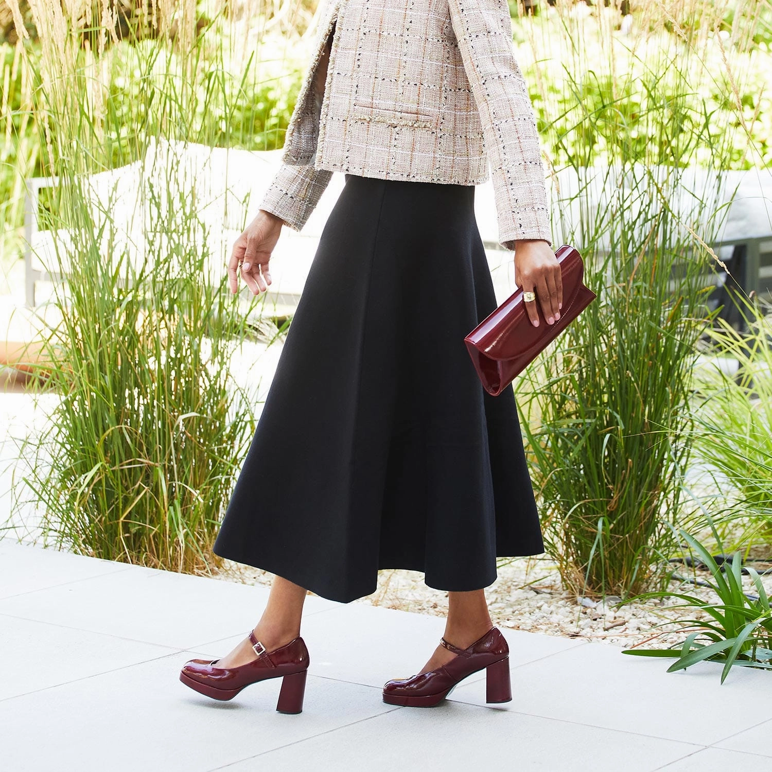 Shock-absorbent cushioning Gerri: Burgundy Patent Leather