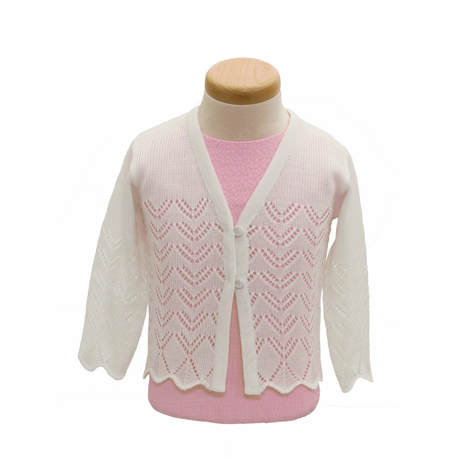 Odor Control Finish Girl's Lacy V-Neck Cardigan Sweater TC-47