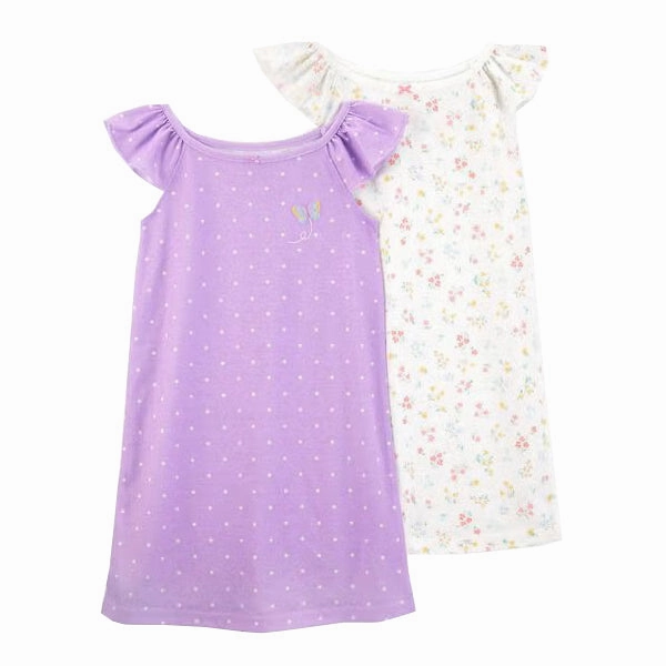 Girls' 2-Piece Butterfly Nightgowns 3S407110 Flowing Design AntiPill Finish