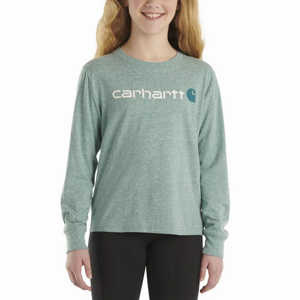 Girls' Core Logo Long-Sleeve T-Shirt CA9978 NonRestrictiveCollar