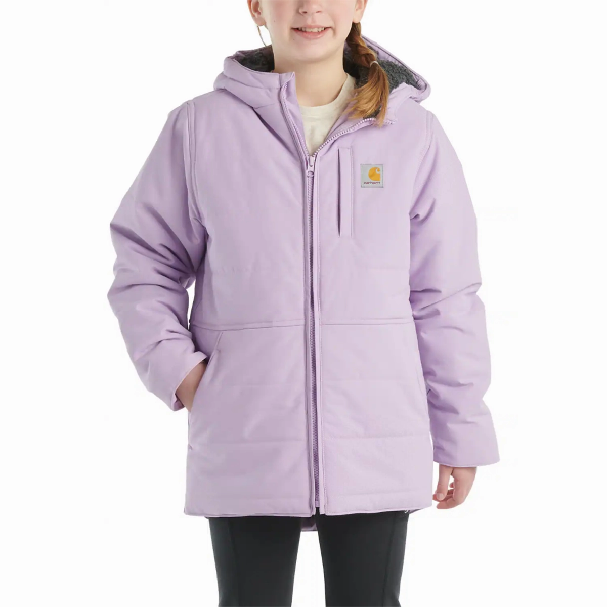 Girls' Long-Sleeve Montana Insulated Hooded Jacket CP9581 Hydrophobic Threadwork