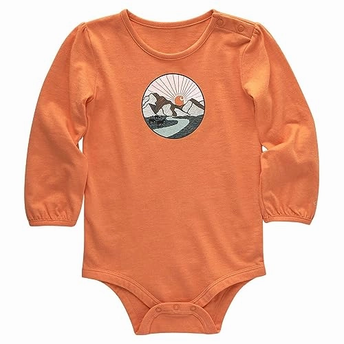 Layered Panel Construction Girls' Long-Sleeve Mountain Bodysuit CA9995