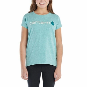 Girls' Short-Sleeve Core Logo T-Shirt CA9945 Eco friendly materials