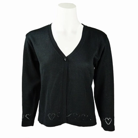 MultiPocket Design Girls' V-Neck Sweater with Hearts TC-62