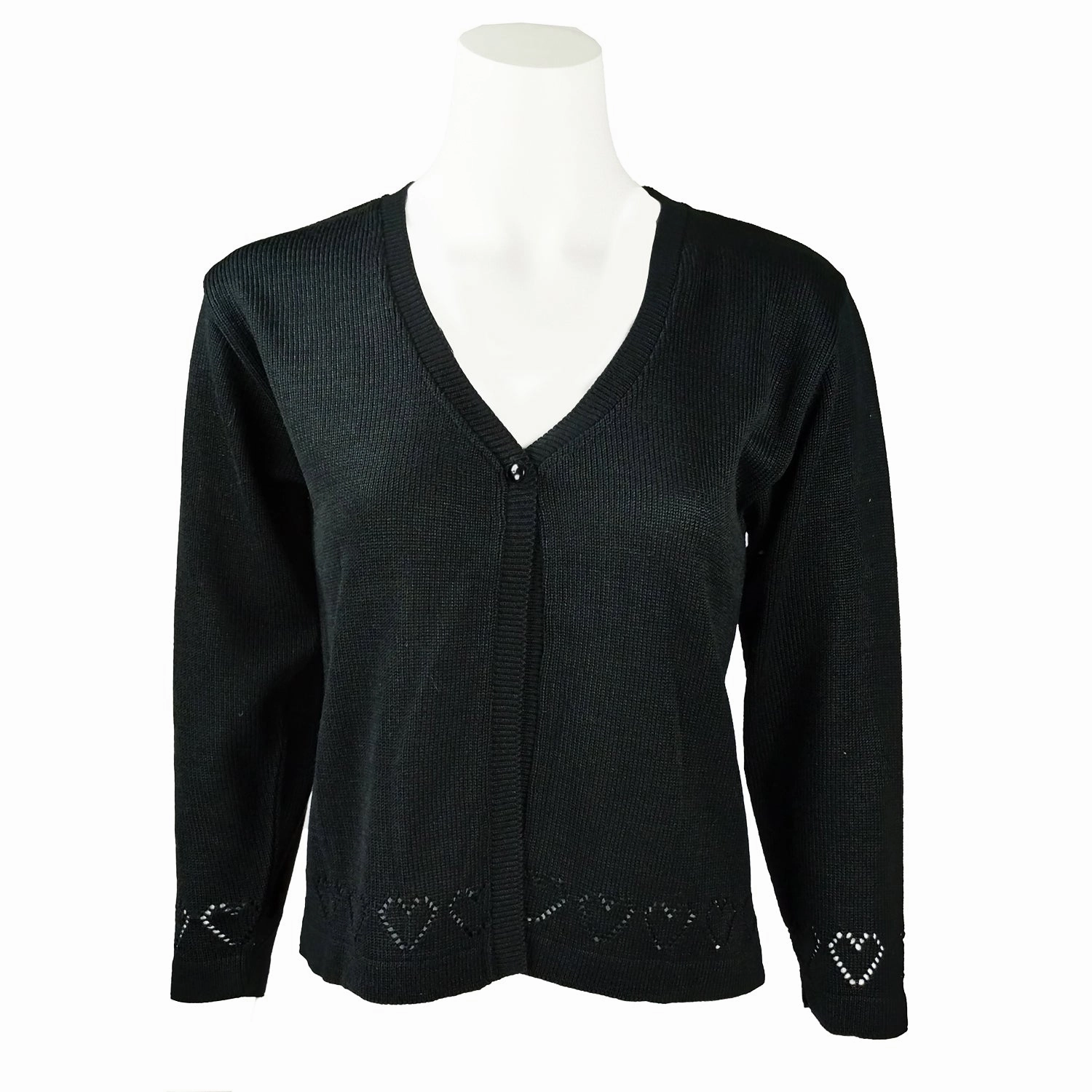 ReinforcedArmholes ReinforcedHems Girls' V-Neck Sweater with Hearts TC-62