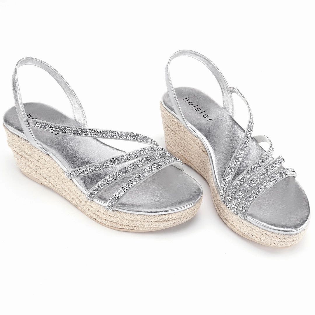 Party Espadrille - Silver Resort Glam