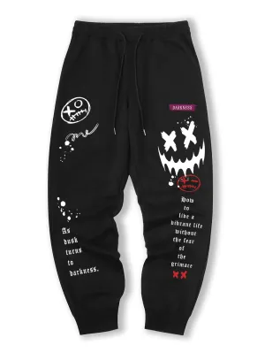 Graphic Drawstring Sweatpants ButterSoftTexture MultiFunctionalDesign