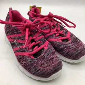 Size 2Y: Sport Pin/Black Heathered Lace-Up Sneakers Rollbar Stabilizer Plush traction