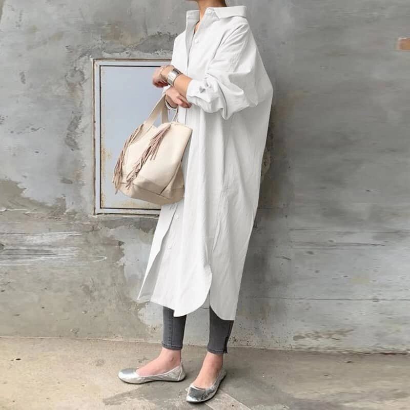 Women's Cotton   Polyester Dress Calm Tone