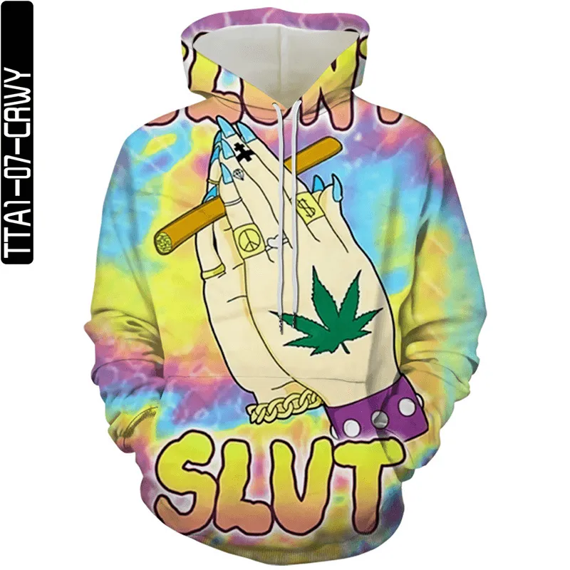 Cozy Collection appropriate for weekdays Harajuku Style European and American Trend Digital Printing Hoodie Men