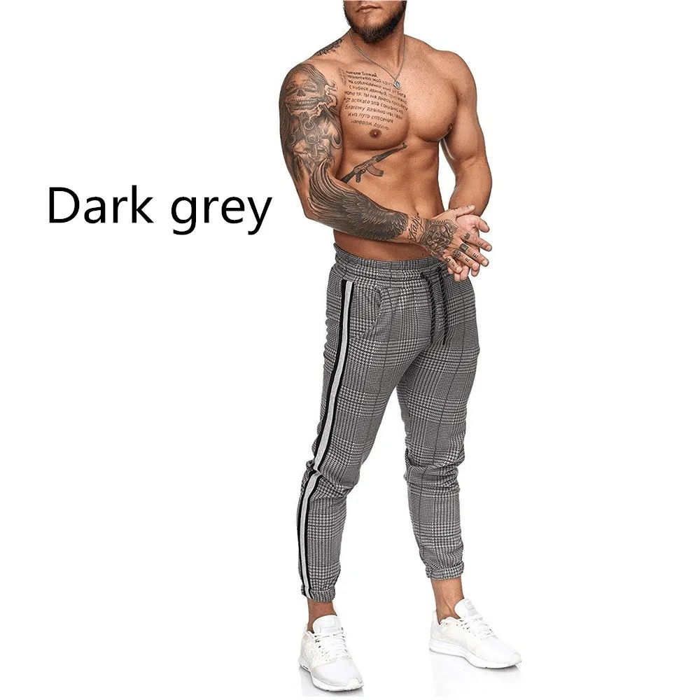 Soft Comfort Men'S Casual Slim Printed Plaid Retro Pencil Pantssmall Pants