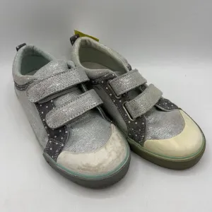 Structured Heel Cup Anti Abrasion Size 3Y: See Kai Run Blue/Silver Shimmery Velcro Strap Sneakers - REDUCED