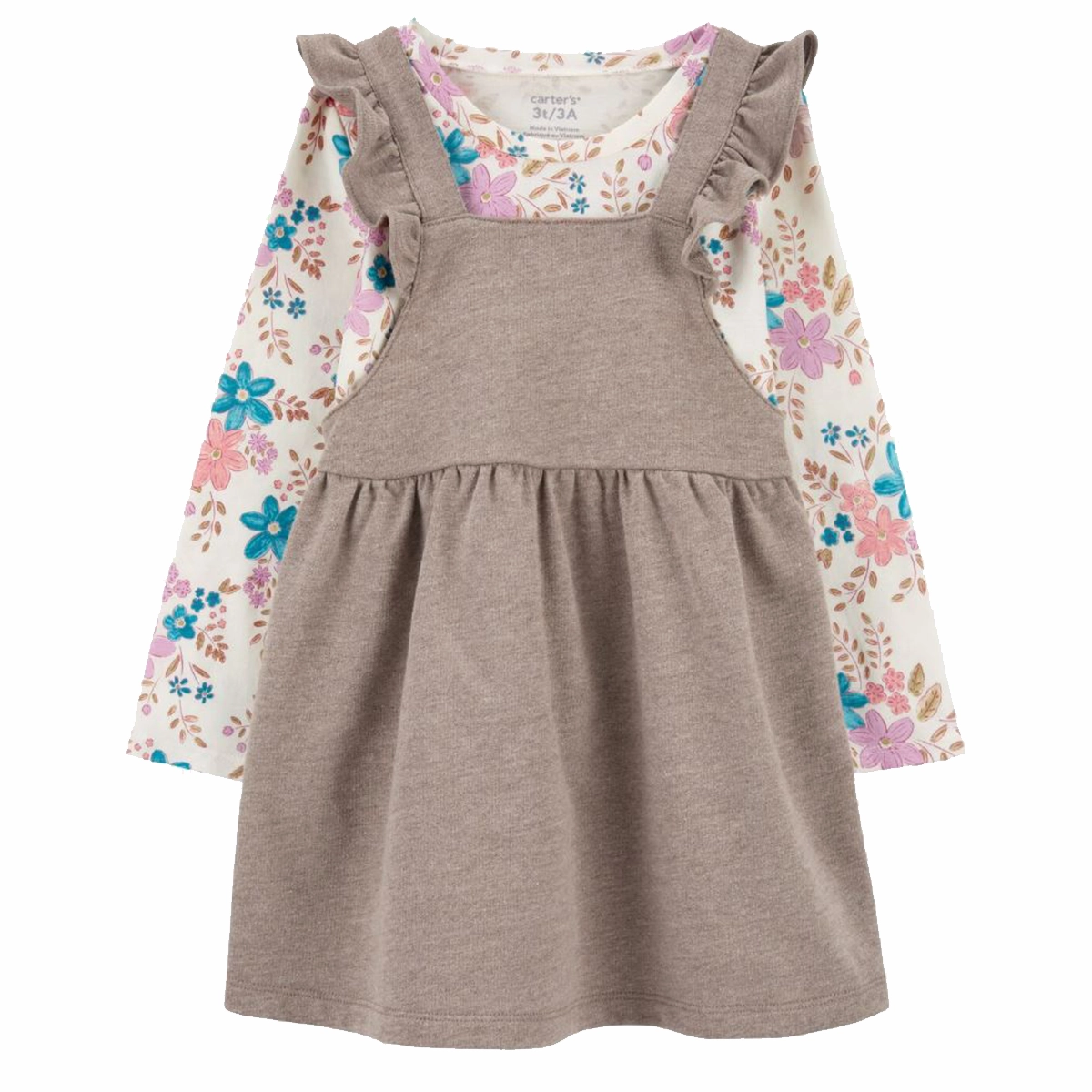 ButtonFront Baby Girls' 2-Piece Floral Tee and Flutter Jumper Set 1R971310