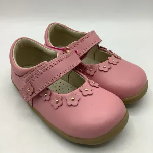 Sleek lines Size 5: Bobux Leather Pink Flower Velcro Mary Jean Shoes NEW
