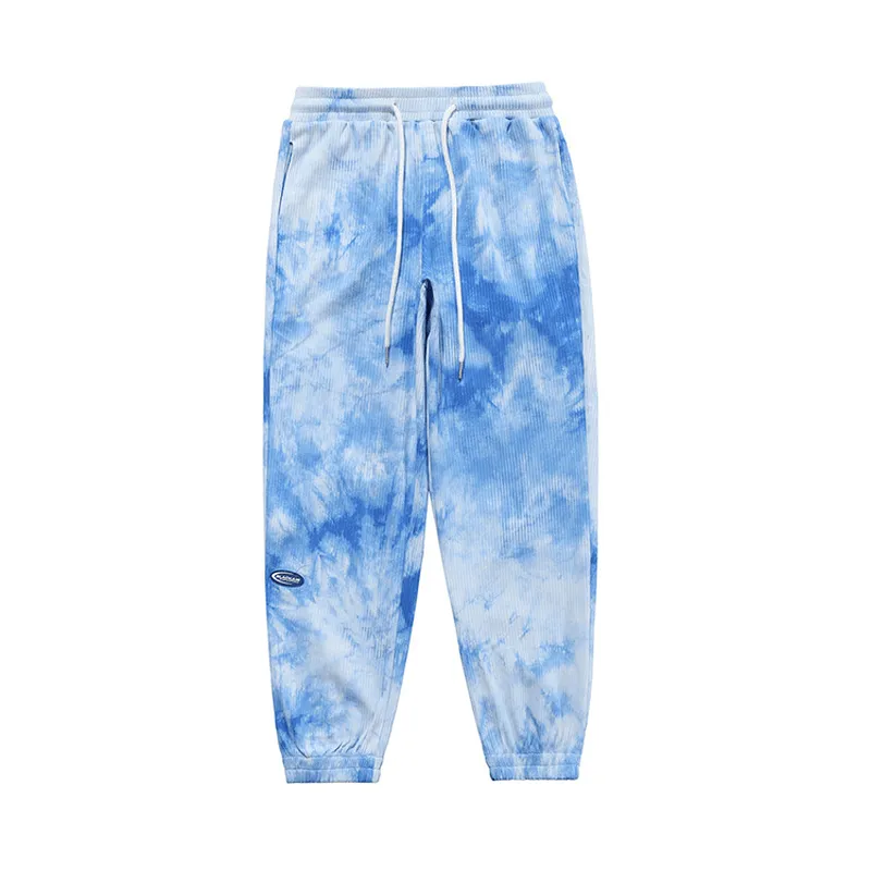 Tie-Dye Ink Loose-Fitting National Trend Casual Pants ThermalRegulatingLining