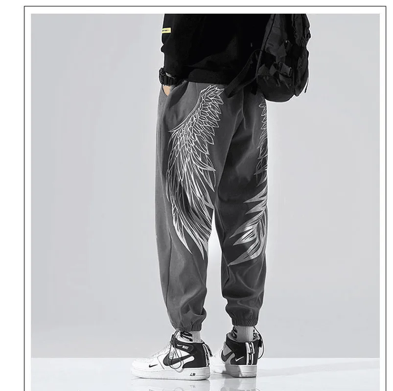 Men'S Printed Loose Harem Casual Trousers Lightweight Layer Casual Flex