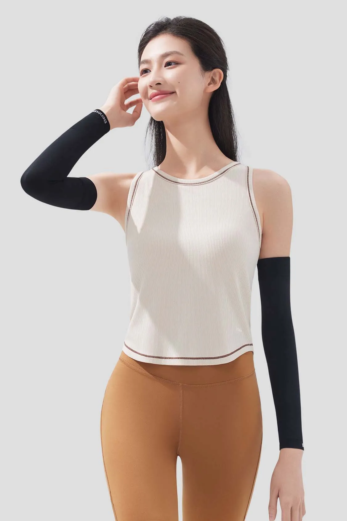 Stretch Weave Construction Fashion Blouse High Durability Yarn FlexShield - Women's High-Stretch Sun Sleeves UPF50 