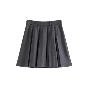Refined Vibe Wrap style High-Waisted I-Shaped Pleated Mini Skirt for Women