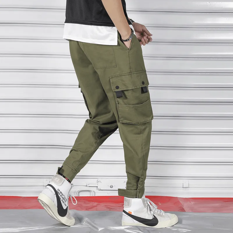 Comfy Texture Nine-Point Pants Men'S Trendy Brand Multi-Pocket Overalls