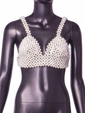 Travel Essential Summer European Pearl Bandeau Sling Vest