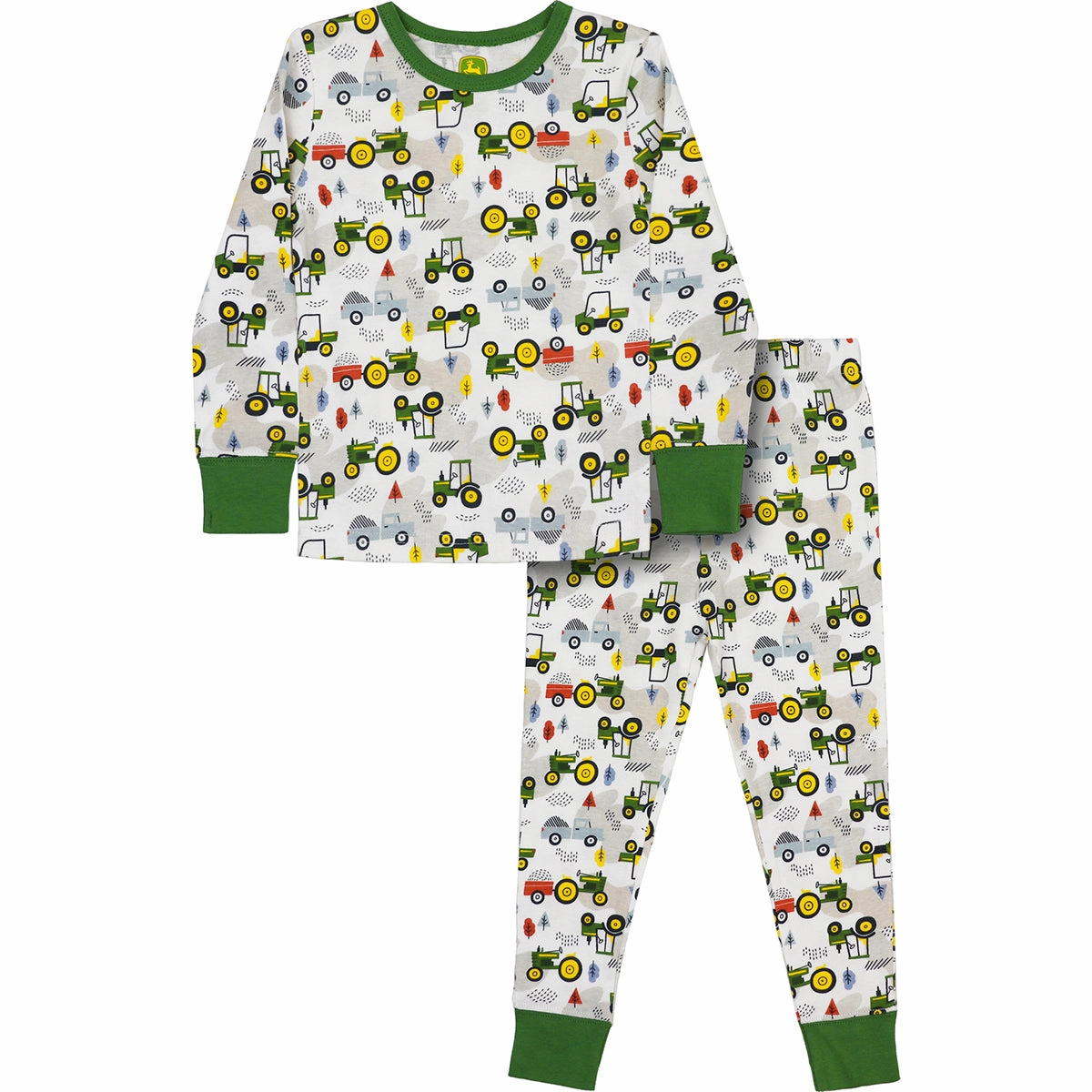 LightweightLayeringSystem Comfort Cushion Neckline Toddler Farm Time Long-Sleeve Pajama Set J4S580WT