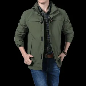 Breezy Layer Option Winter plus Velvet Thick Loose Men'S Multi-Pocket Jacket