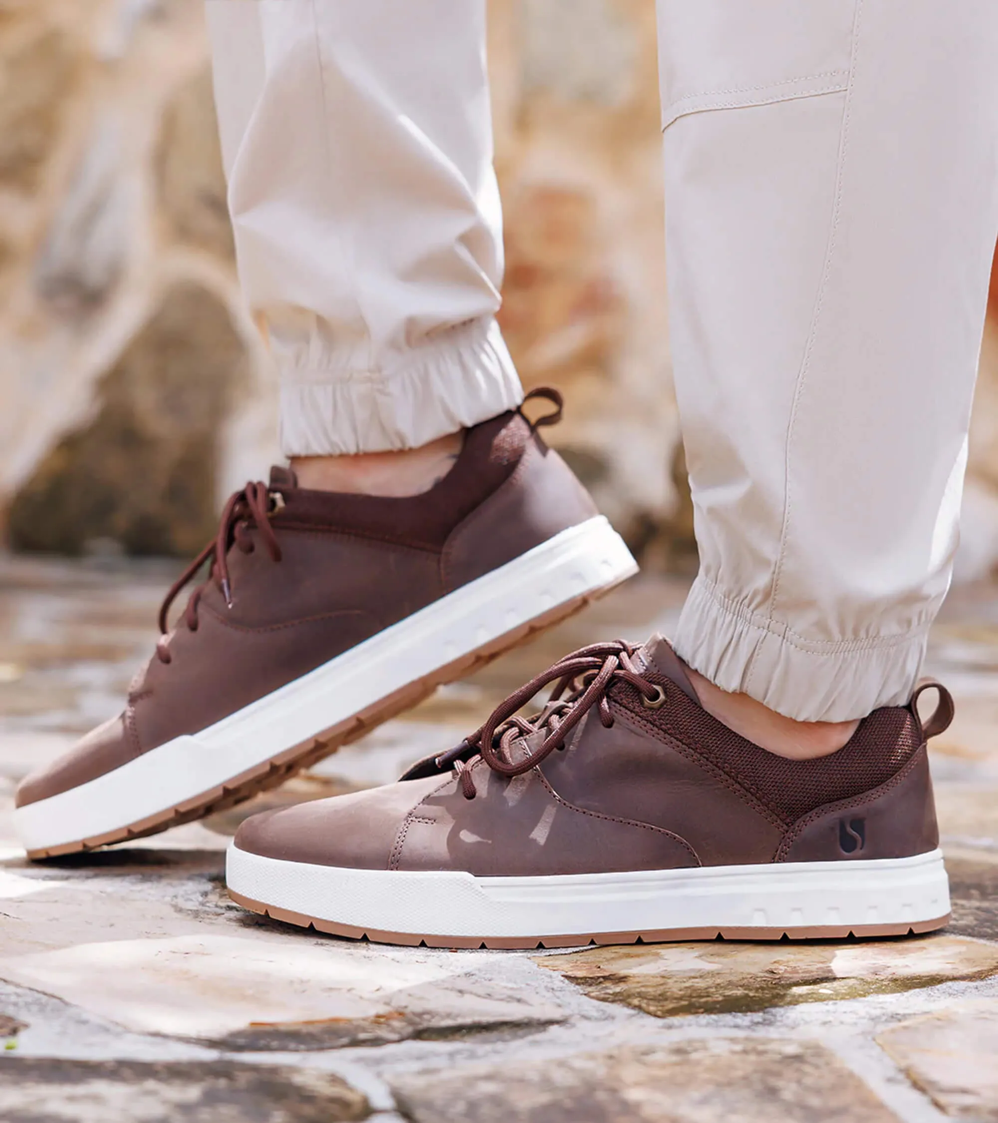 Sustainable Leather Sports Wear Men's Sneakers US-GR-4101