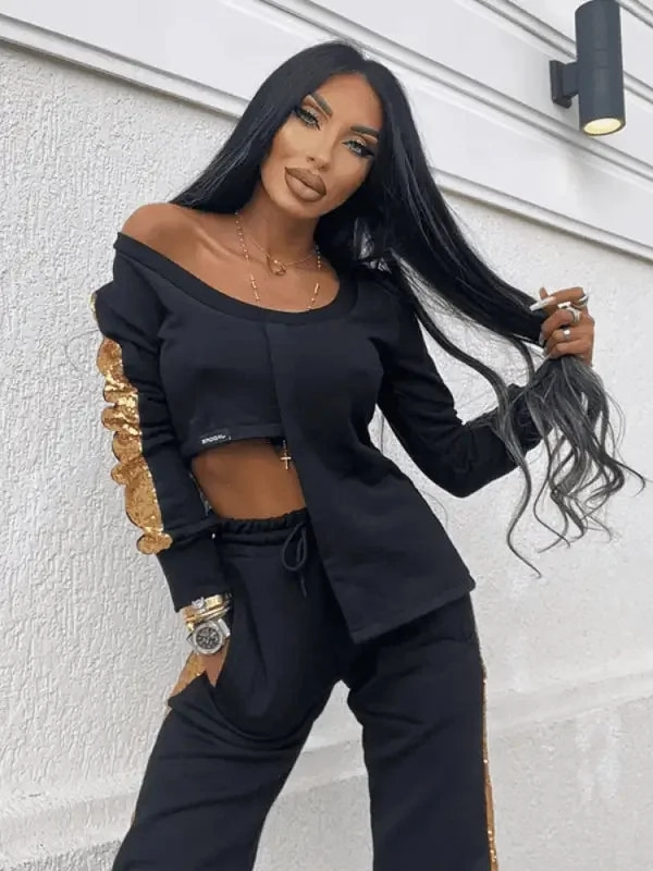 Work Friendly Irregularity Tops & Elastic Waist Pants