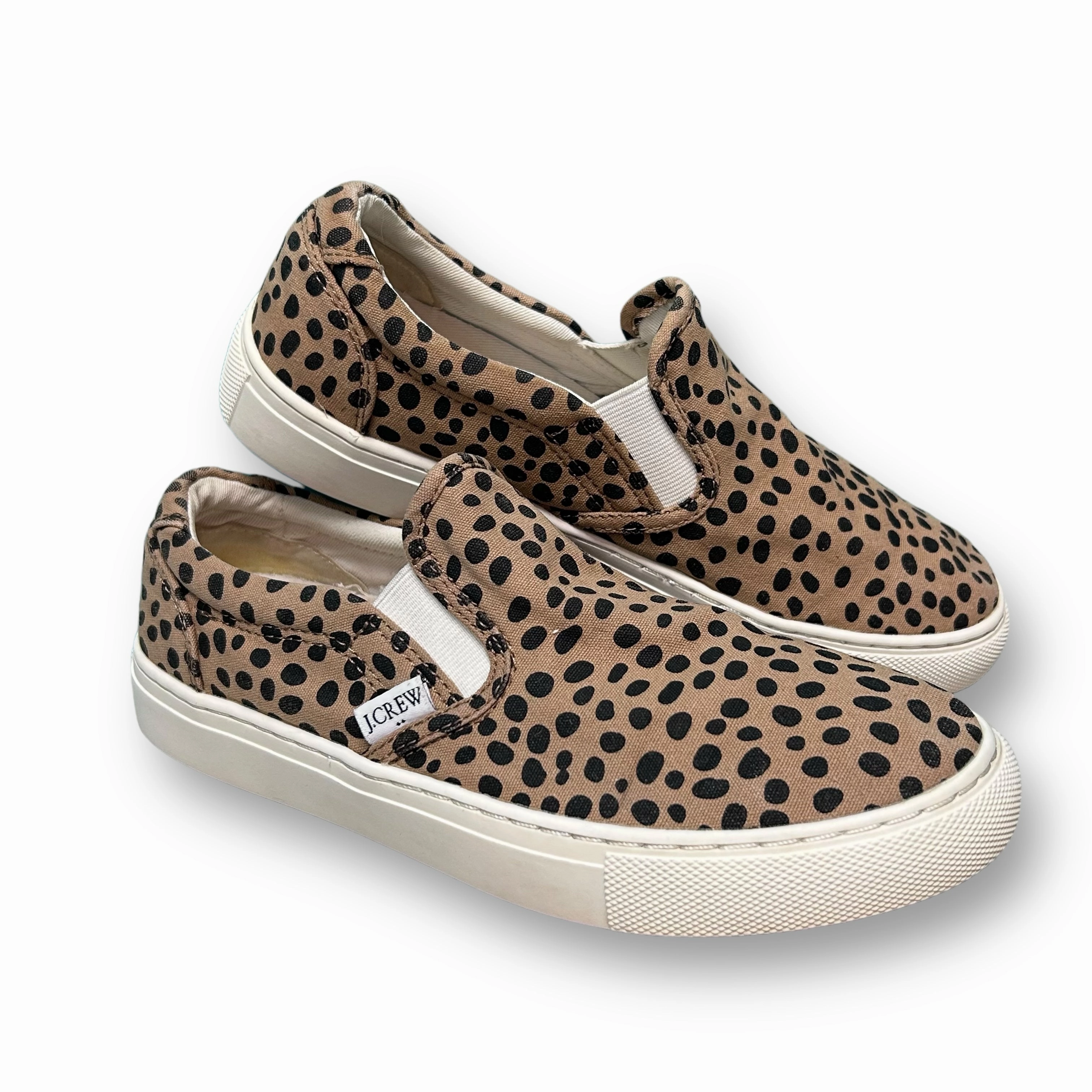 J. Crew Women??s Size 6 Slip On Sneaker Beige Leopard Print Casual Shoes Shock Absorb
