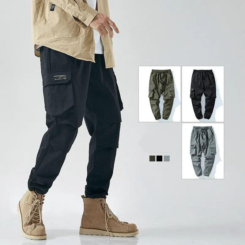 Japanese Men'S Overalls plus Casual Pants Warm Fit AdjustableDrawstring