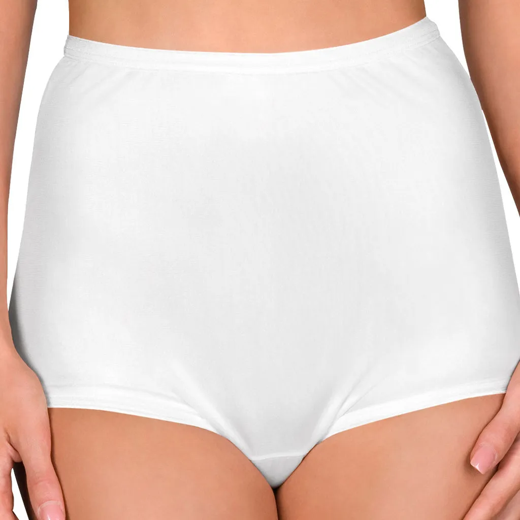 Nylon Hidden Elastic Full Brief 17032 Wrinkle Resistant Weave