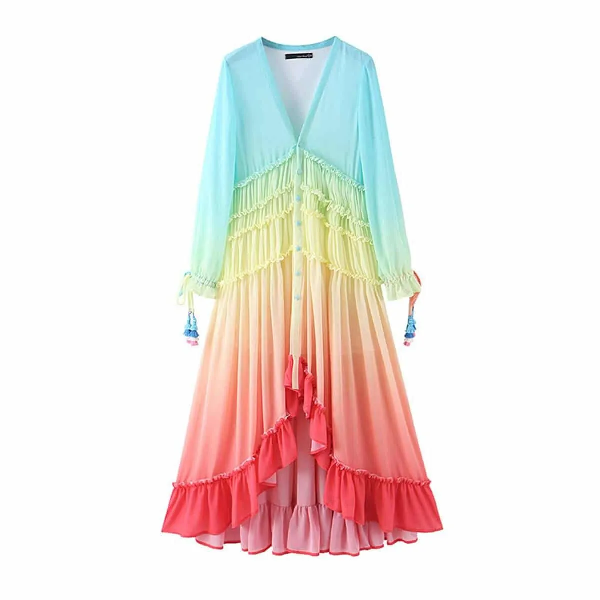 Noble Aura Kaleidoscopic Chiffon Women's Dress