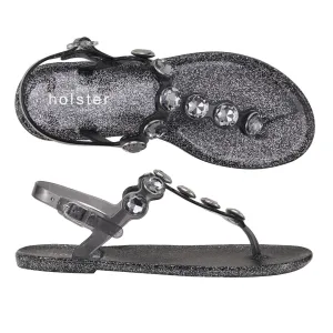 Kira - Clear Graphite Glitter Supportive Footbed Chic Fit Shoes