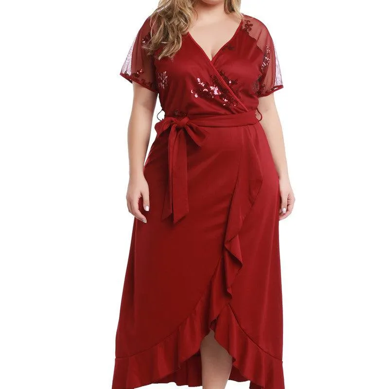 Knitted maxi skirt with irregular hem Plus Fit