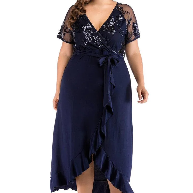 Knitted maxi skirt with irregular hem foldable Halter neck