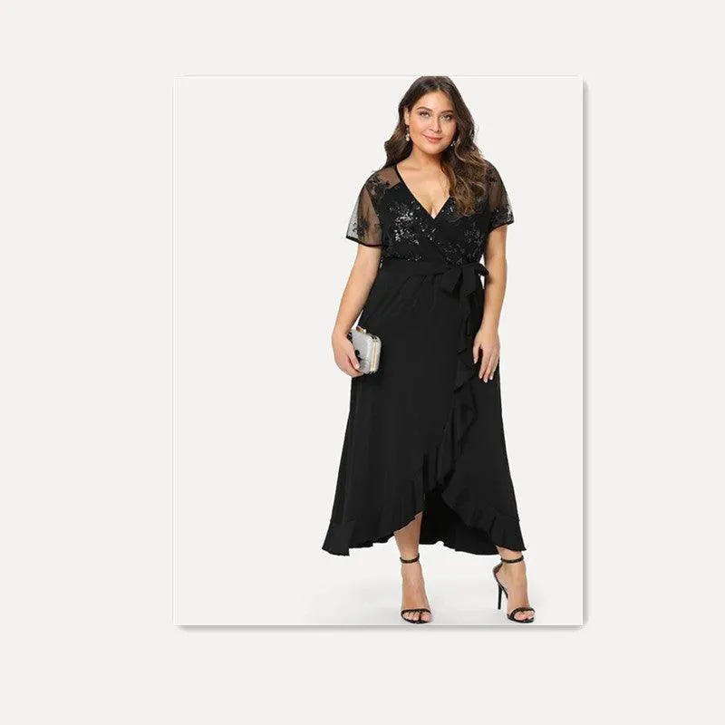 Modern Waist Design Knitted maxi skirt with irregular hem