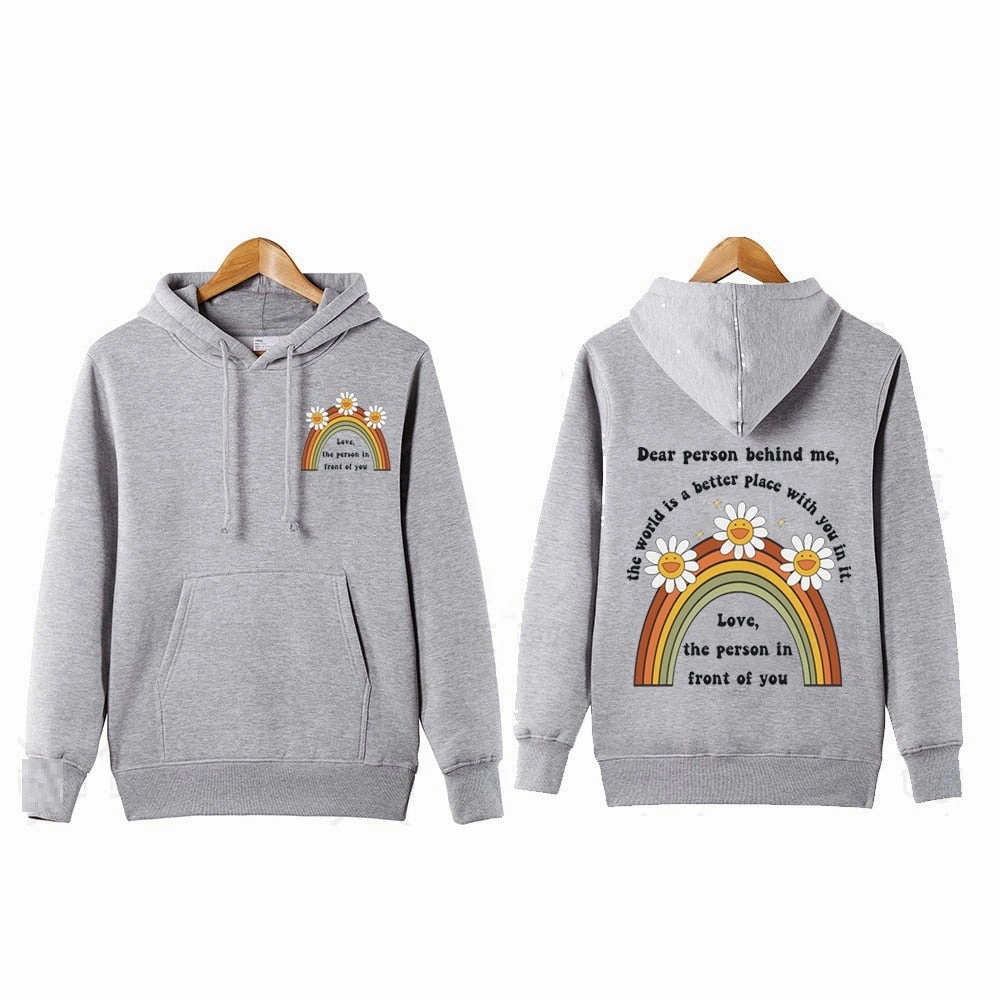 Korean Loose Hoodie Printed Long Sleeve Slouchy Style Fashion Comfort work environment