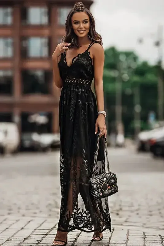 Lace Crisscross Maxi Dress EcoFriendly Material