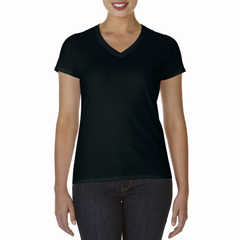 Ladies V-Neck T-Shirt Casual Breathable Bottoming Export Short Sleeve Casual tops