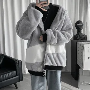 Lamb Velvet Jacket Men'S Winter plus Velvet Thick Padded Coat waterproof construction