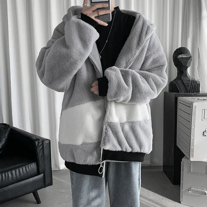 Casual Feel Lamb Velvet Jacket Men'S Winter plus Velvet Thick Padded Coat