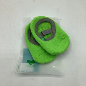 Pressure Dispersion Sole Smart Style Size 8-24m: Baby Shocks Green Slip-On Slipper Socks -NEW
