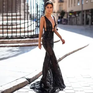 AntiStatic Lining Glamorous Evening Dress