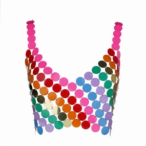 Women's Round Color Sequin Sling Hollow Out High-Quality Material