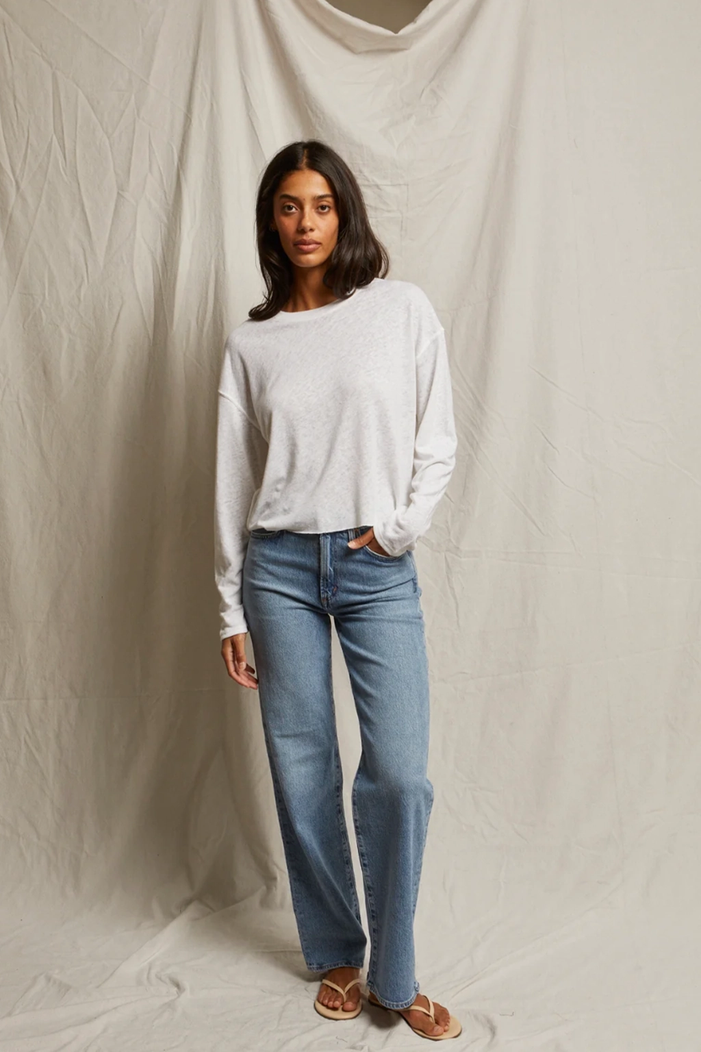 Millie Linen Spandex LS Tee UltraSoft Blend