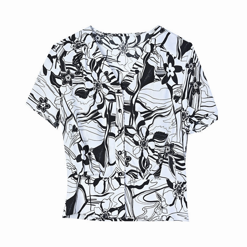 Silk Shirt Women's Short Sleeved Cozy Wear Flexible Mobility